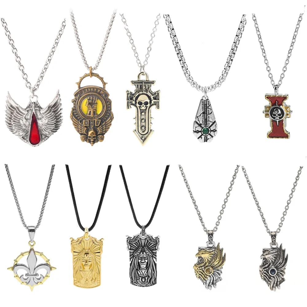 Gioco Warhammer 40K Collana con ciondolo periferico Hip-Hop Punk Uomo Maglione Catena Accessori di gioielli alla moda Regalo per gli amici