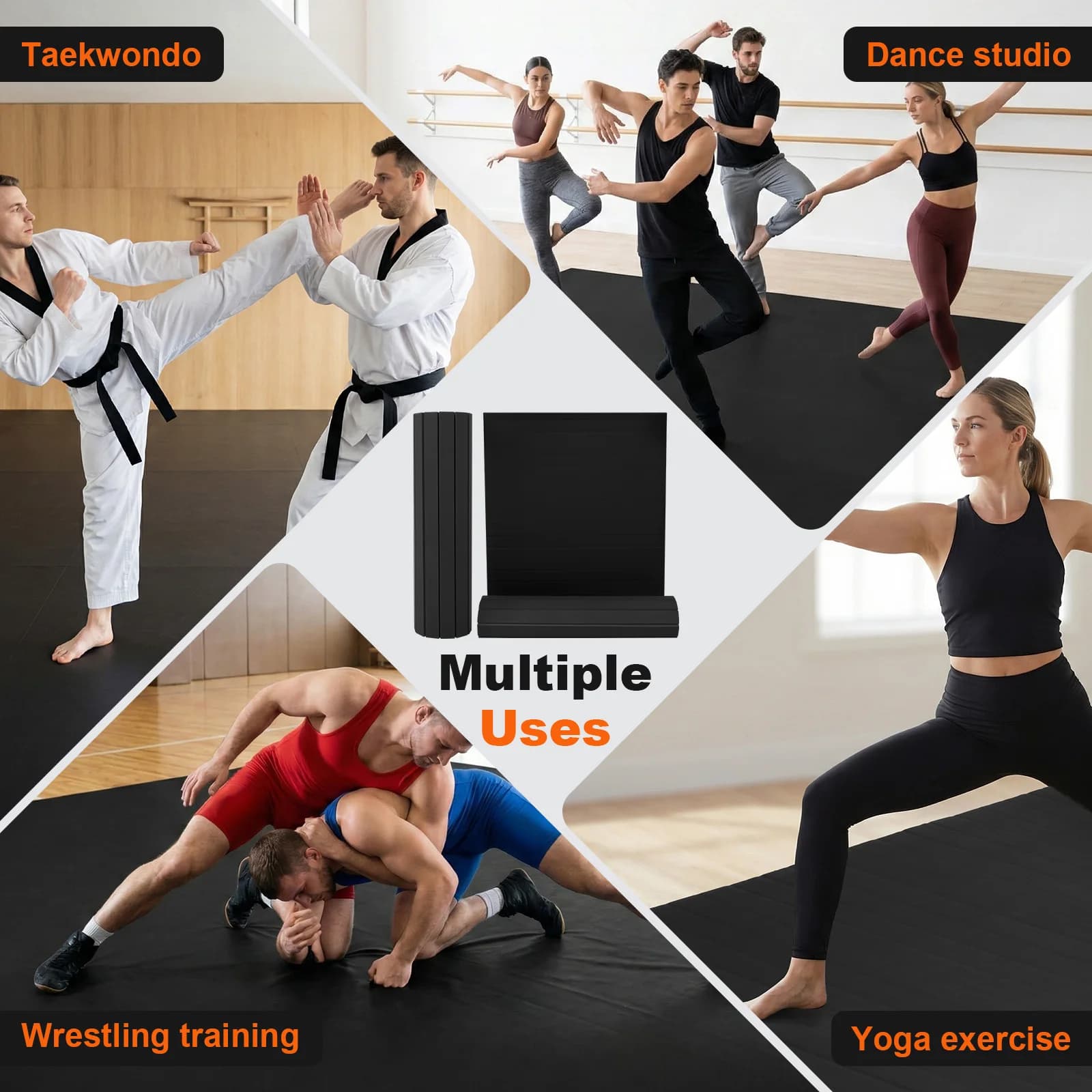 Indoor Gymnastics Track Exercise Mat 118.11x59.06x1.18inch Fitness Mats with Non-Slip Surface for Home Yoga Pilates Martial Art