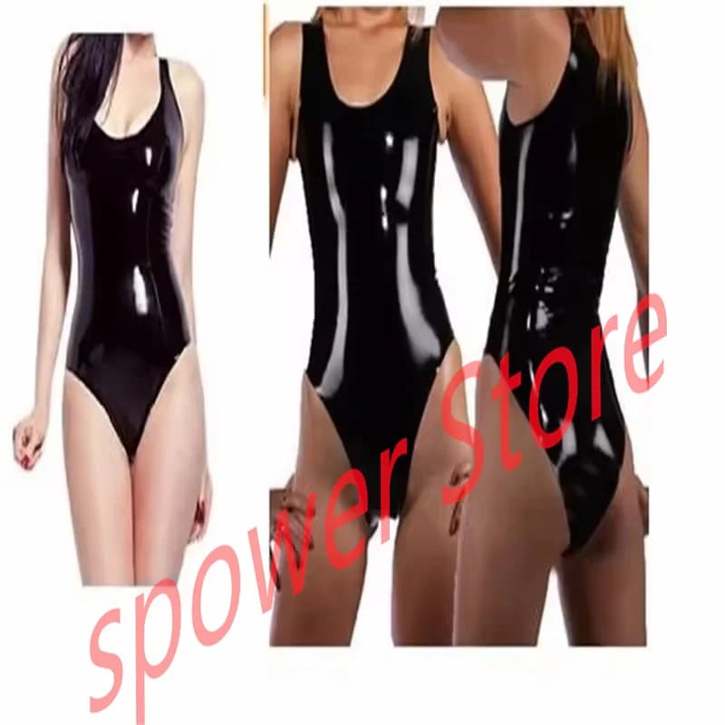 Costume da bagno in lattice Catsuit fatto a mano da donna in gomma sexy tuta fetish Personalizza costume cosplay di Halloween (senza zip)