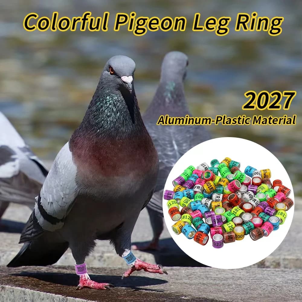 50 Pcs 2027 Aluminum Plastic Pigeon Foot Ring With Number Bird Ring Messenger Pigeon Foot Signage Carry Identification Circle