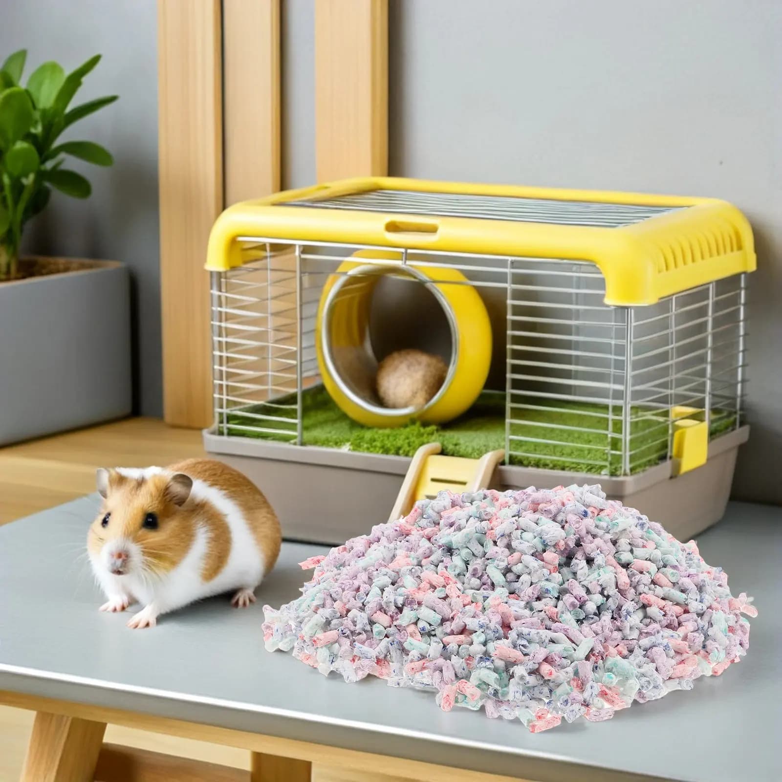 Set di Lettiera per Animali Domestici, Assorbente e Traspirante, Tappetino in Polpa di Legno per Gabbie di Piccoli Animali, per Porcellini d'India e Gerbilli
