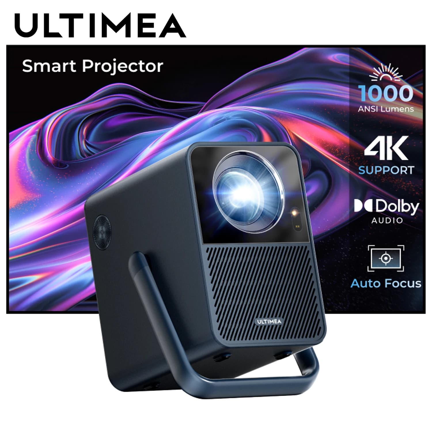 Proiettore ULTIMEA Poseidon E40 Full HD 1080P 4K per Film, Android TV 11.0 con Netflix, Decodifica 4K, Audio Dolby, Home Theater