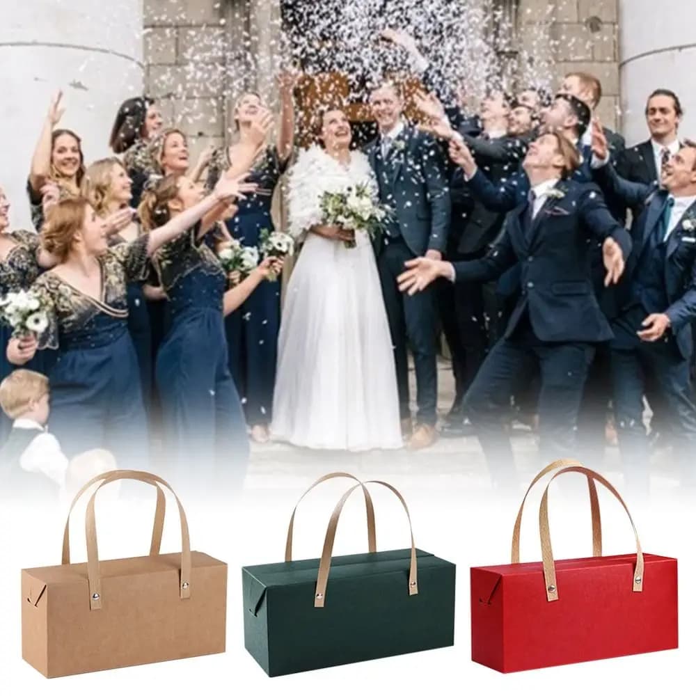 Kraft Paper Shopping Bags Kraft Paper Candy Box With Handle Paper Bags Gift Bags Party Bags Retail Handle Bags