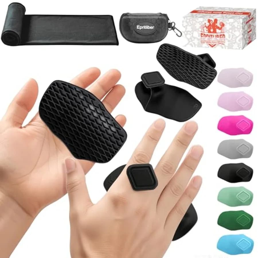 Kit di Impugnature in Silicone per Allenamento con Asciugamano da Palestra e Custodia, Alternativa alle Guanti per Sollevamento Pesi, Guanti da Palestra, Regalo Ideale