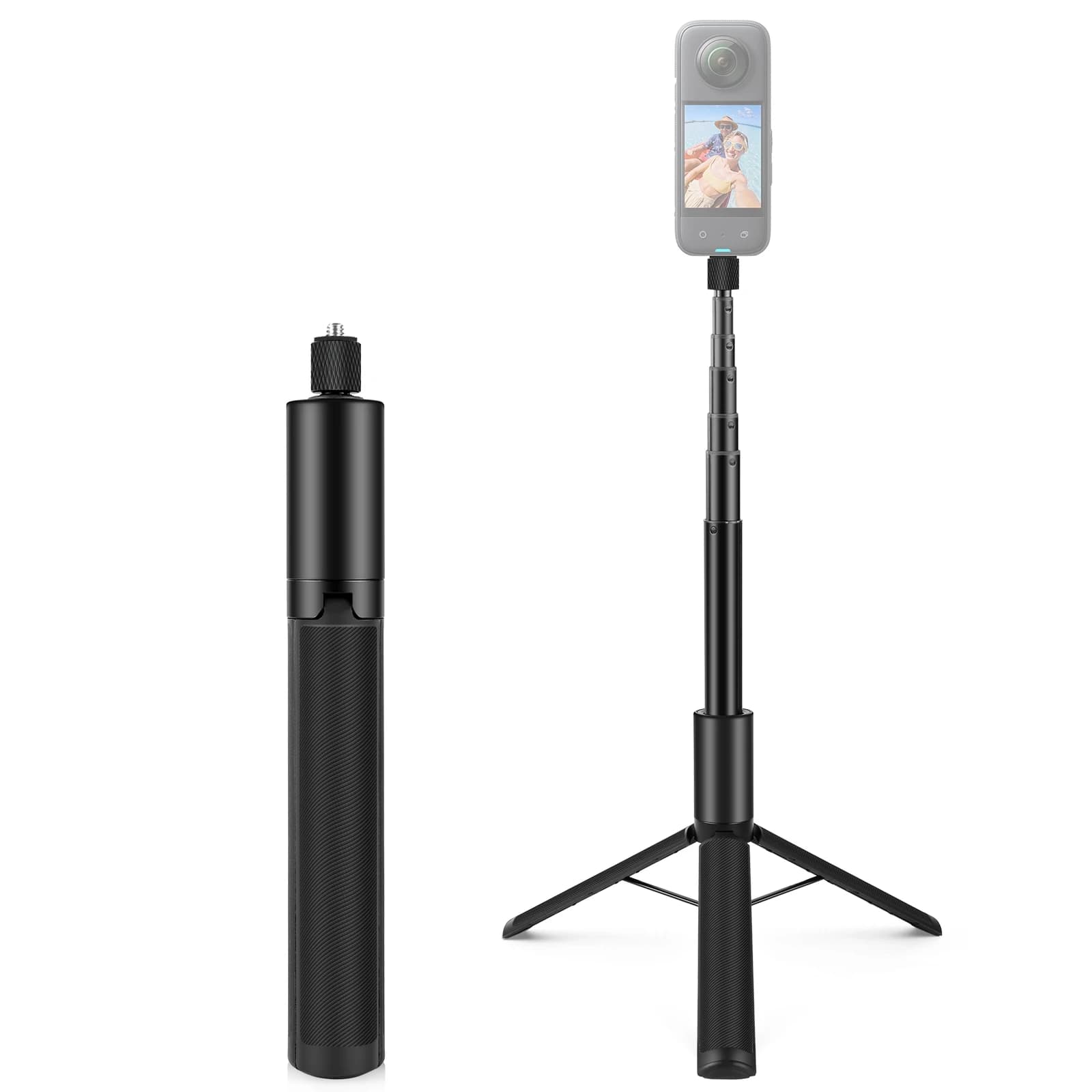 PULUZ Asta Selfie Retrattile Invisibile da 1,22m con Treppiede per Insta360 X4 / X4 Air / X3, Supporto Telescopico per Fotocamera