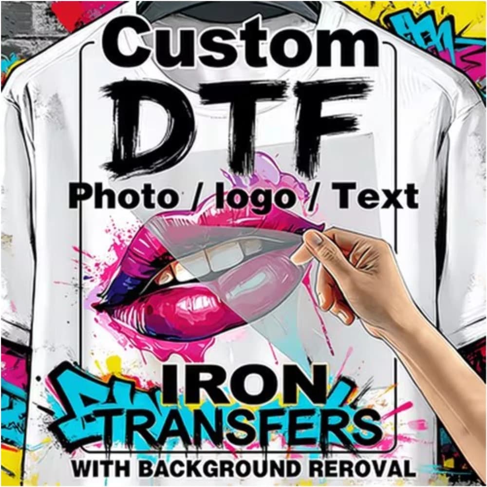 Custom Dtf Transfers Ready to Press for T-Shirts Hoodies Bags, Lips Art Iron on Transfers Vinyl Personalized Designs