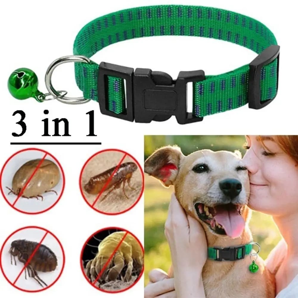 Collare per Cani in Nylon di Sicurezza Anti-Insetti, Anti-Pulci, Anti-Acari, Anti-Zecche, con Cinghia da Collo per Esterni, Accessori per Animali Domestici