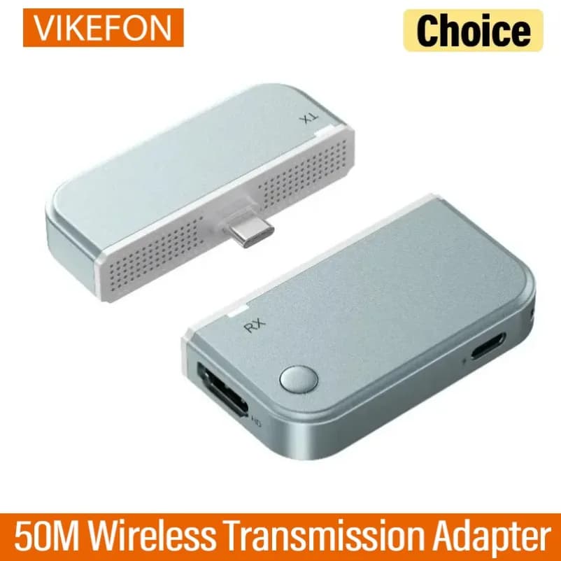 50M Wireless Transmission Video Transmitter and Receiver HDMI-Compatible Extender Display Adapter Cable Screen Mirror for Camera