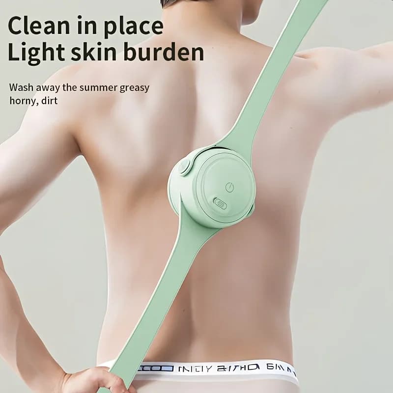 Silicone electric bath brush with hot selling USB long handle Rotating electric brush for cleaning the body shower with 4 heads