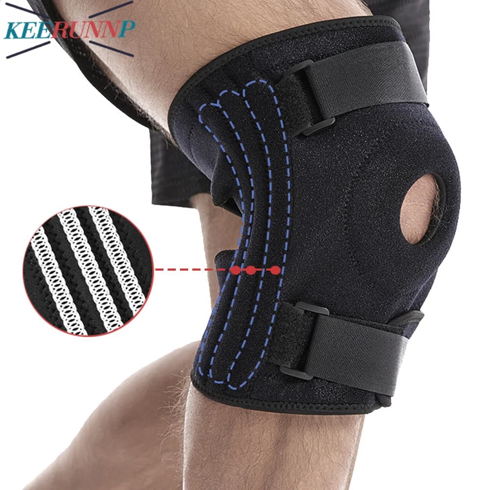 Ginocchiera 1PC per uomo e donna - Supporto per ginocchio regolabile per compressione rotulea per artrite, stabilizzatori laterali per ginocchia taglie forti
