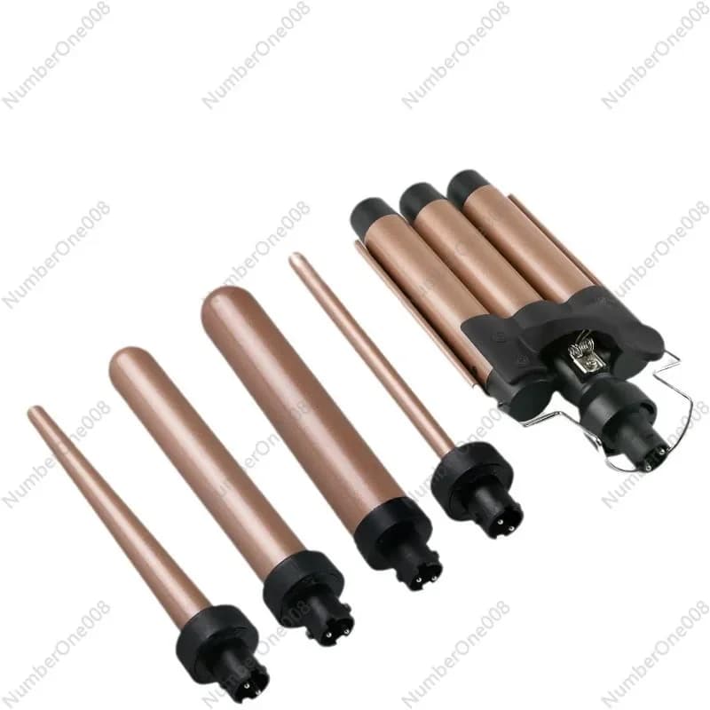 Ferro Arricciacapelli 5-in-1 EUR/UK/AMERICA con Piastra per Ricci a Ovale 9/18/25/31mm