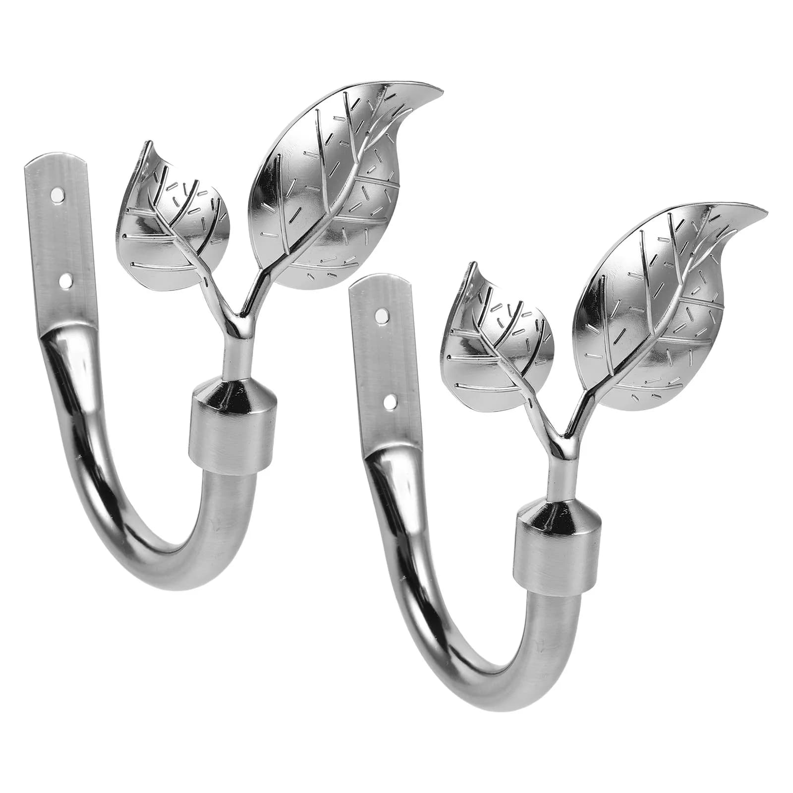 2Pcs Leaf Curtain Holdbacks Wall Mounted Metal Tie Back Hooks for Bedroom Living Room Drapery Window Curtain Holders