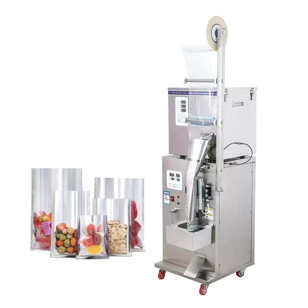 -oo Automatic Granule Powder Pouch Weighing Filling Packing Machine for Flour Dried Fruit Rice Seasoning Small Scale Production