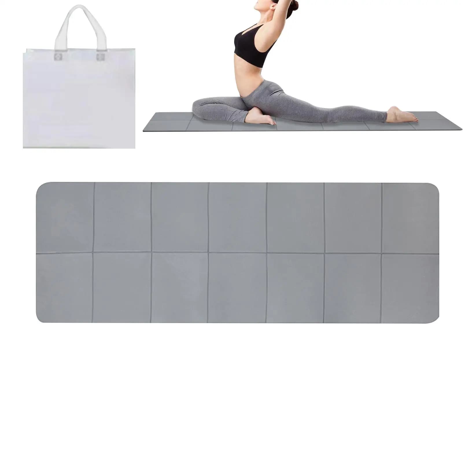 Foldable Yoga Carpet Travel Yoga Mat 6 mm thickened Exercise Mat Portable Foldable Yoga Mat with Gym Case in Exercise Studio