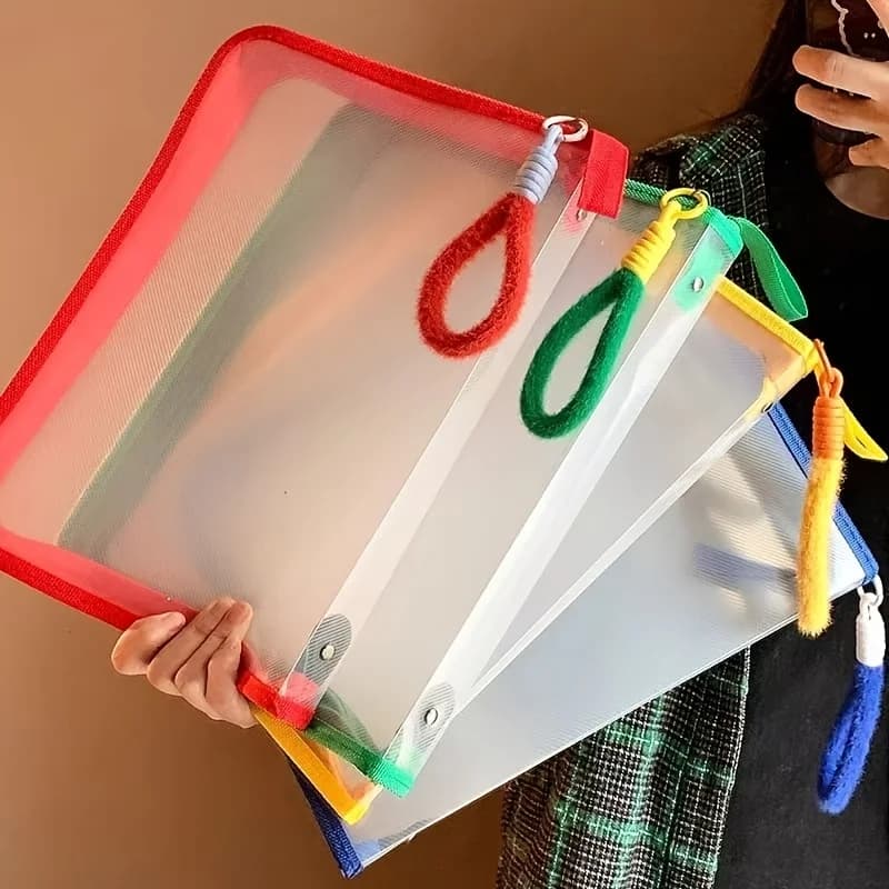 1 pz sacchetto trasparente con cerniera sacchetto per documenti cartelle di file con cerniera impermeabile A4 forniture per ufficio scolastico astuccio per matite borse portaoggetti