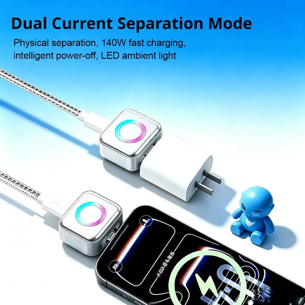 140W AI Full Charge Automatic Separator Charger Smart Overcharge Protection Type-C Charging Adapter Charging Safety Protector