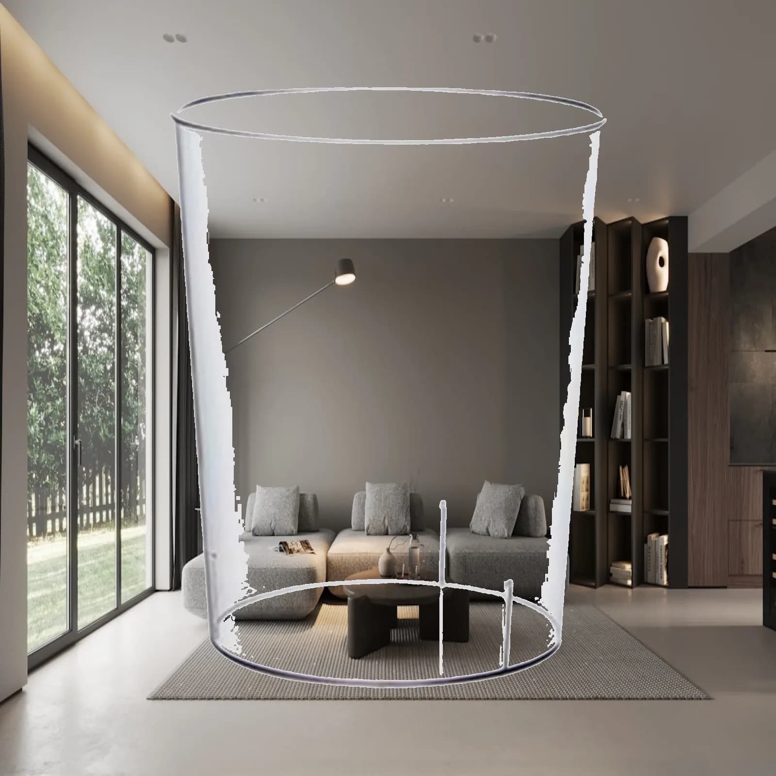 Minimalist Trash Can Clear Trashcan Wastebasket Rubbish Bin for Bathroom Car