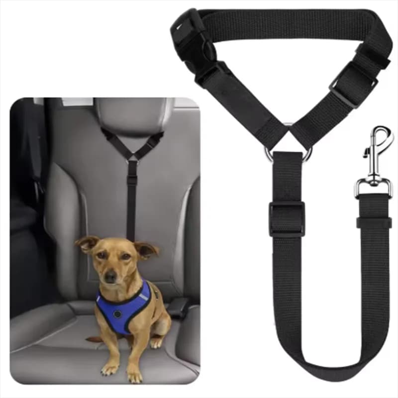 Adjustable Nylon Dog Car Seat Belt Headrest Restraint Strap Pet Safety Travel Leash, Anti-jump Pet Vehicle Safety Rope for Small
