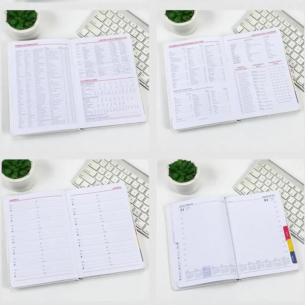 Yearly Schedule 2025 Notebook A5 Schedule Journal 365 Days Efficiency Notebook Soft Leather Cover 312 Pages