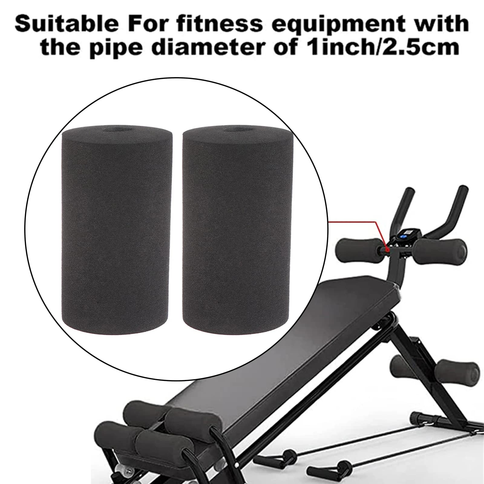 Set di 2 schiuma di ricambio per piedi per cuscinetti per rulli di estensione delle gambe, adatta per panchine pesi e macchine tubolari per allenamento in palestra