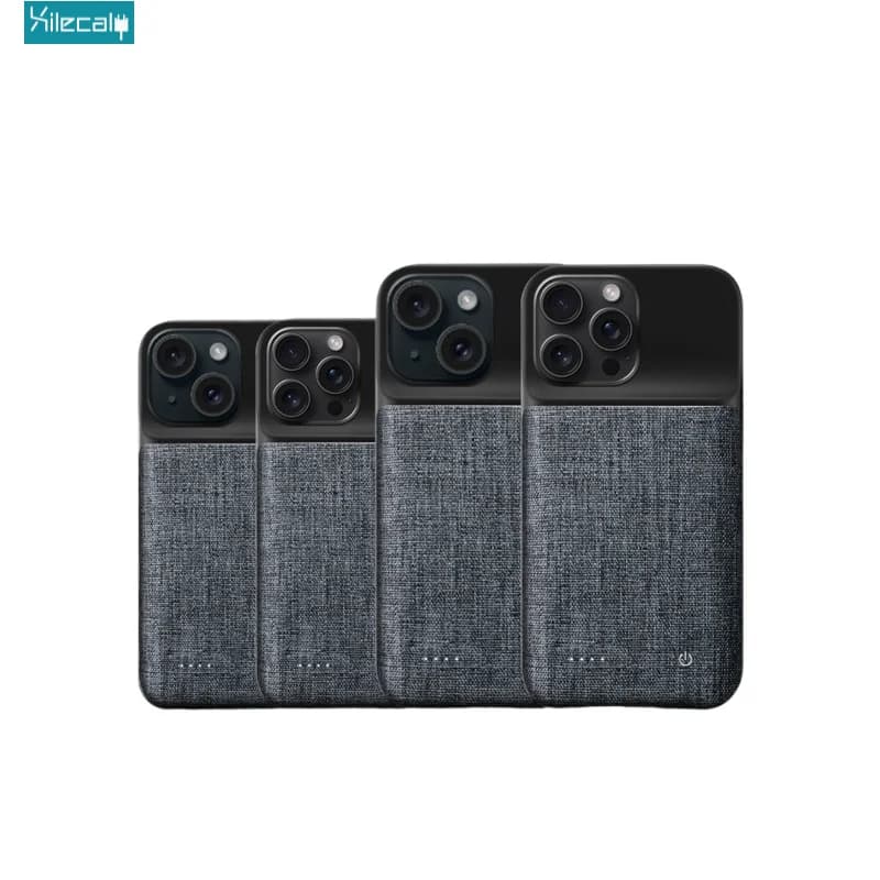 Custodia per batteria per iPhone 15 Pro Max 13 14 Pro 12 Mini Nylon Oxford Fabric Power Bank Cover per caricabatterie per iPhone XS Max XR