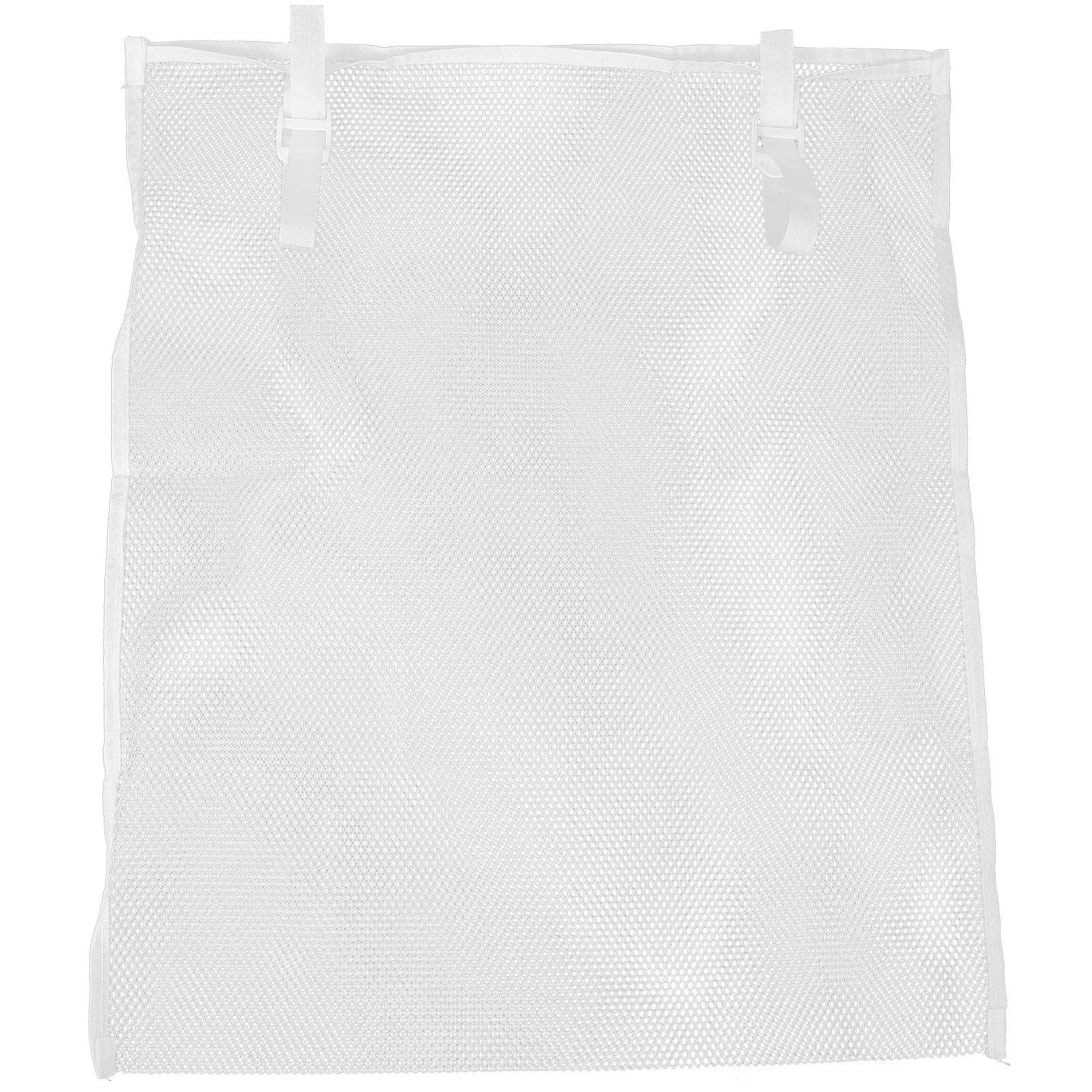 Baby Crib Hanging Pouch for Diapers Pacifiers Wipes Teethers Socks Nursery Storage Bag Breathable Mesh Bedside Organizer White