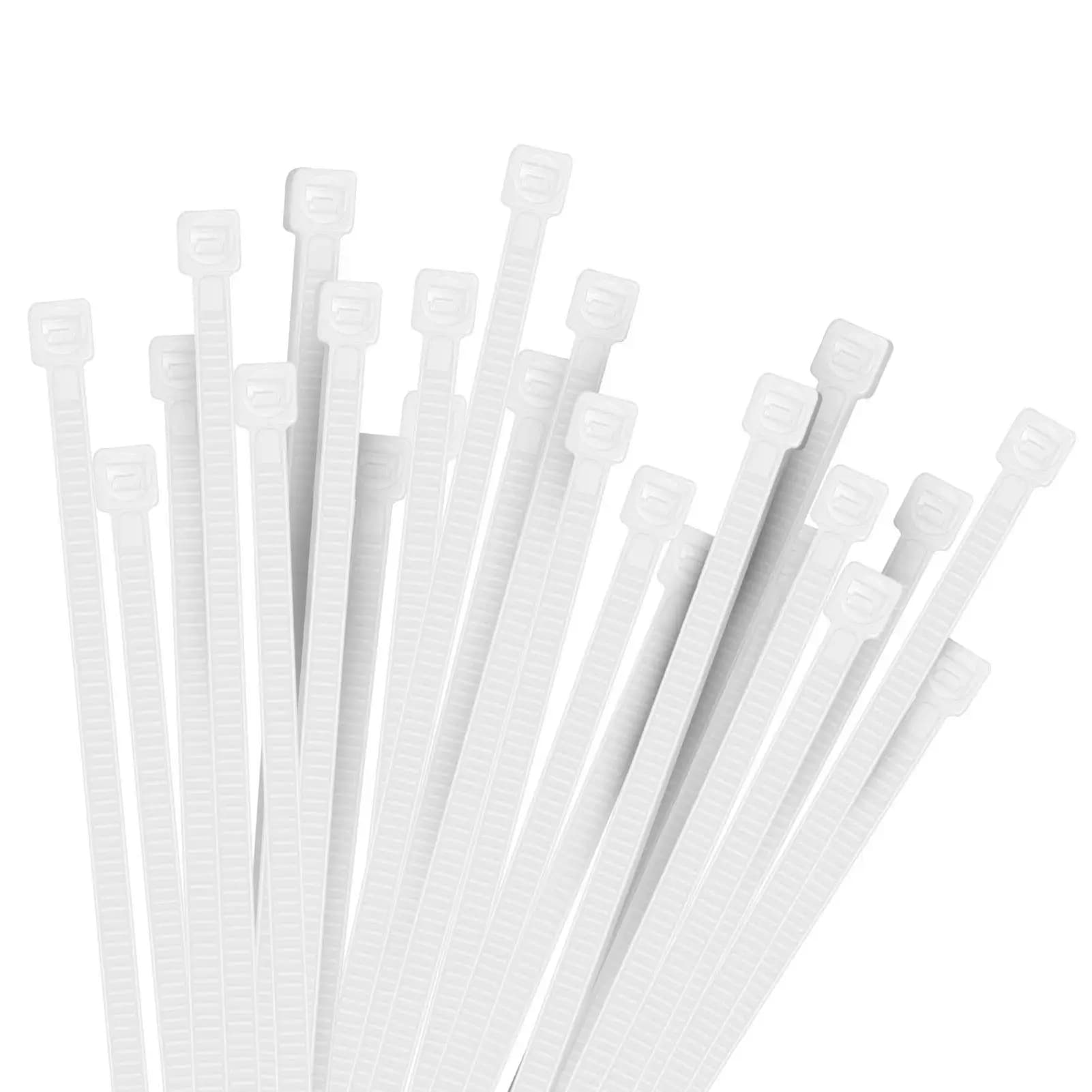 Fascette per cavi in nylon da 100 pezzi/borsa, fascette per cavi in nylon autobloccanti bianche da 100 pezzi 3 x 100/150 mm 4X200 mm