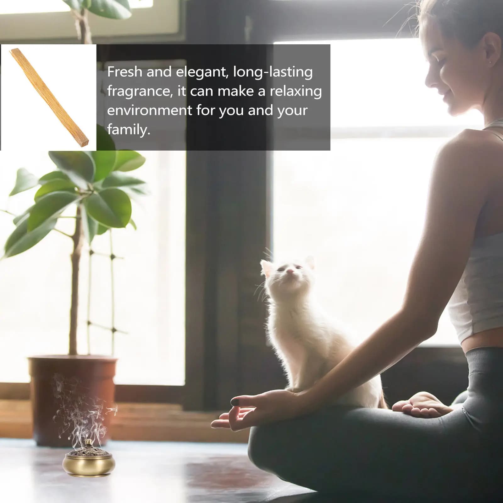 Bastoncini di Sandalo per Meditazione, Incenso Naturale, Aroma Rilassante, Fragranza Religiosa per la Casa, Aromaterapia con Legno di Sandalo