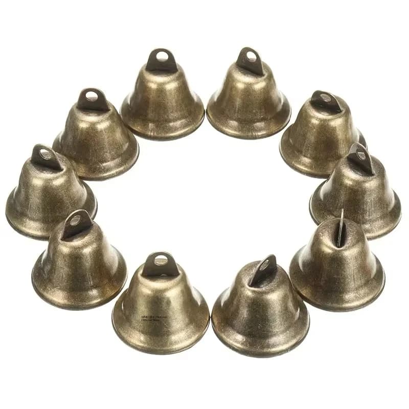 10PCS 38mm Brass Christmas Decoration Jingle Bells Pet Pendants Hanging for Festival Party Making Wind Chimes Decorations