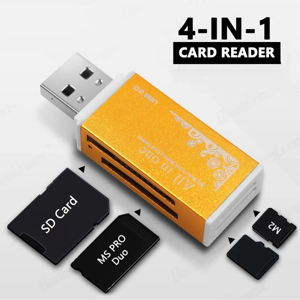 Lettore di schede 4 porte memoria USB2.0 scheda SD TF SDHC MMC/RS MMC TF MS/MS PRO/MS DUO M2 adattatore per Laptop accessori per PC Desktop