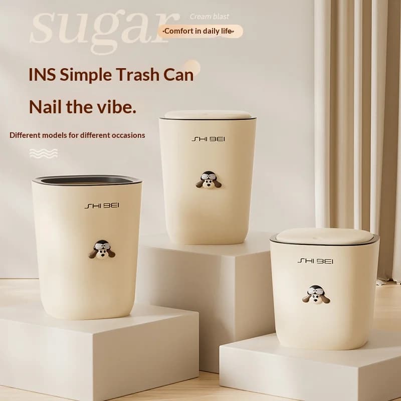 Cestino per Rifiuti Minimalista Stile INS per Bagno/Toilette, Design a Forma di Cane, Elegante e Capiente, Stabile per Soggiorno