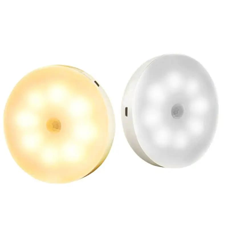 For Kitchen Cabinet Wardrobe Lamp Staircase Wireless Closet Light Motion Sensor LED Night Light USB Rechargeable Night Lamp