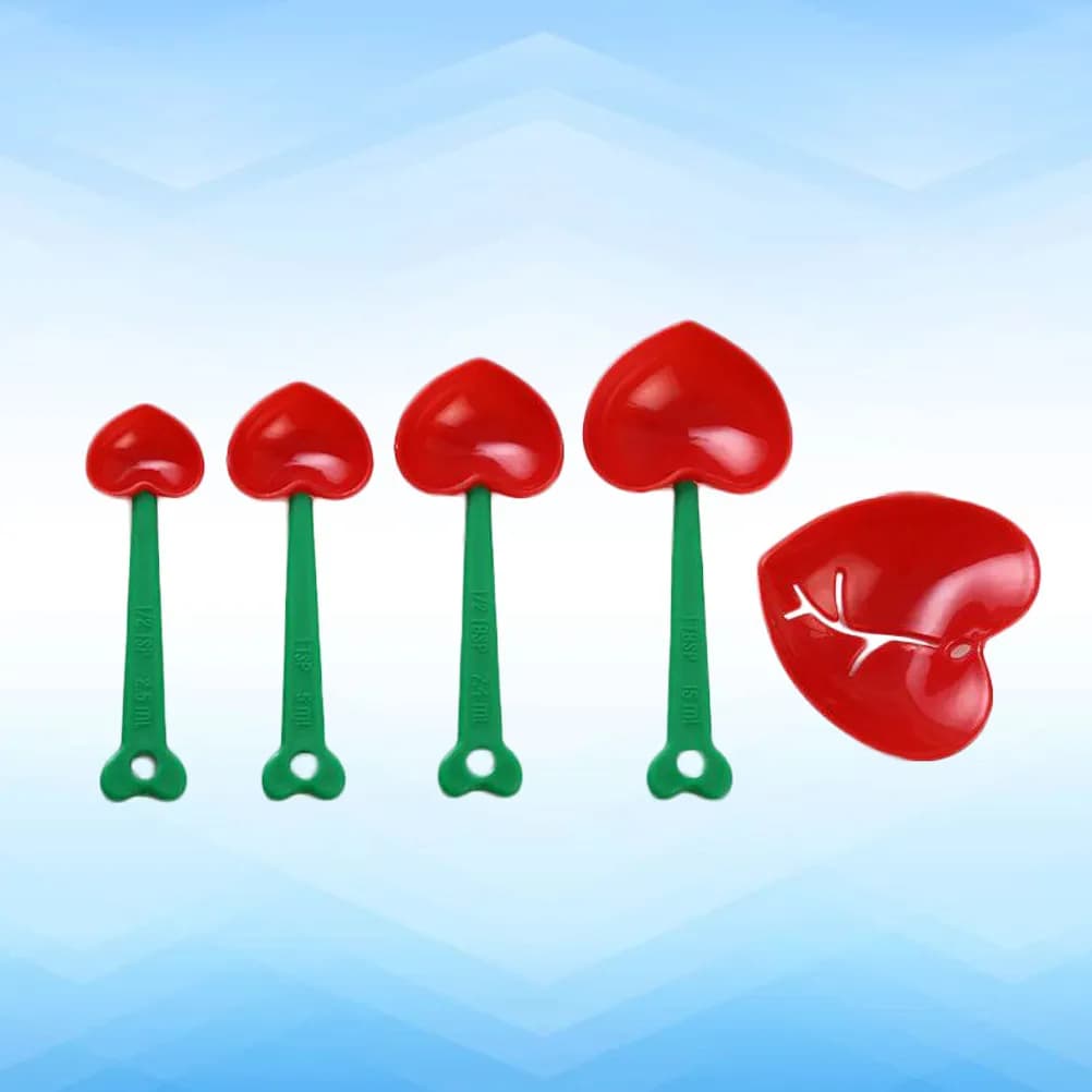Set di 5 Cucchiai Dosatori da Cucina in Plastica Impilabili con Separatore per Uova, Materiale PP Sicuro per Alimenti, per Polvere da Forno, Latte, Spezie