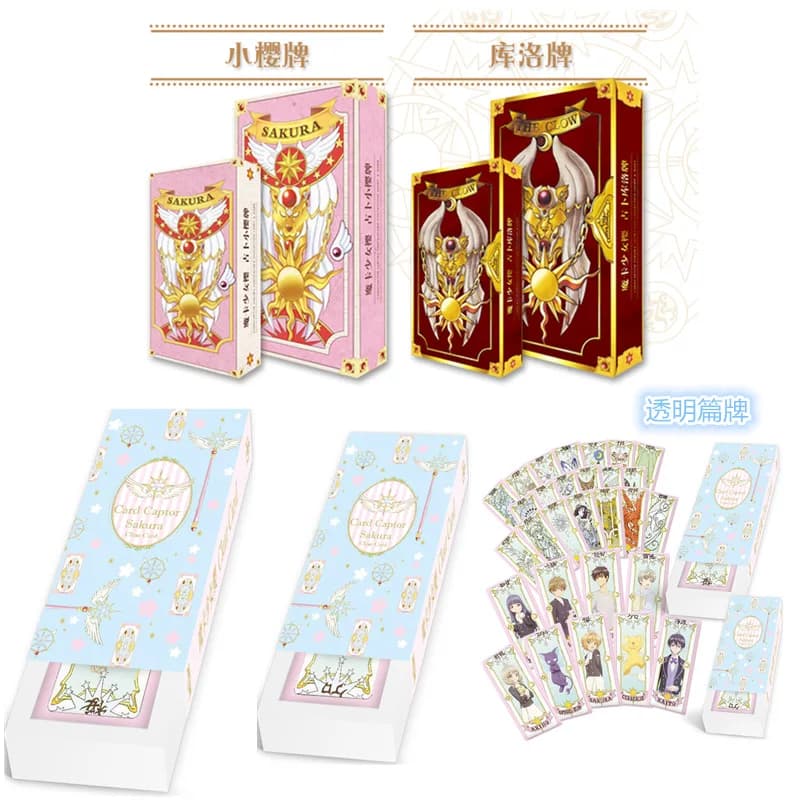 In scatola 59 Pz/set Nuovo Anime Card Captor kawaii figura Clow Card SAKURA CARD Carta Trasparente Tarocchi Puntelli Cosplay Carte Da Gioco Regali