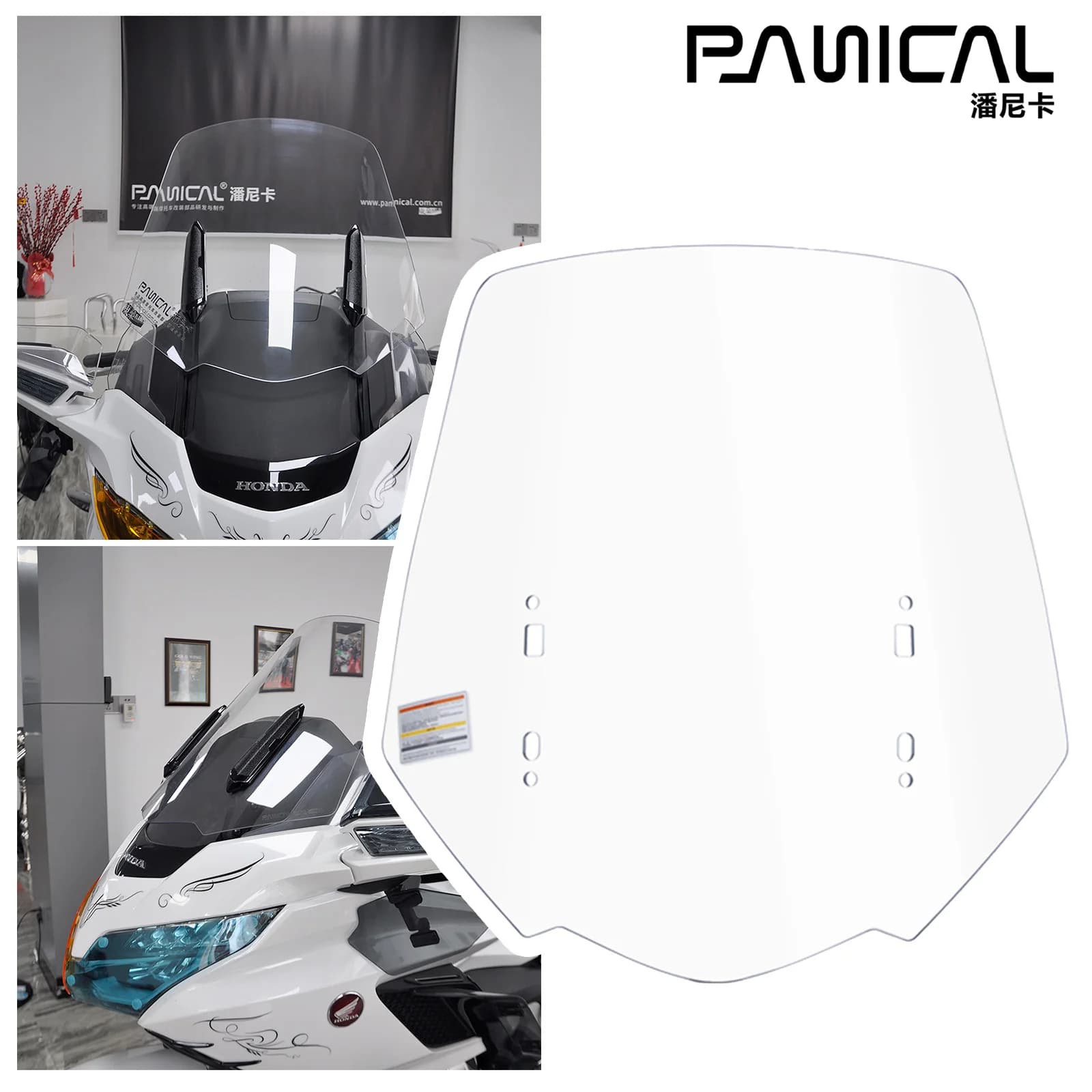 PANICAL 20.4 pollici Parabrezza Parasole Guida Aria In Vetro Spoiler Per Honda Gold Wing GL1800 F6B 2018-2025 Moto