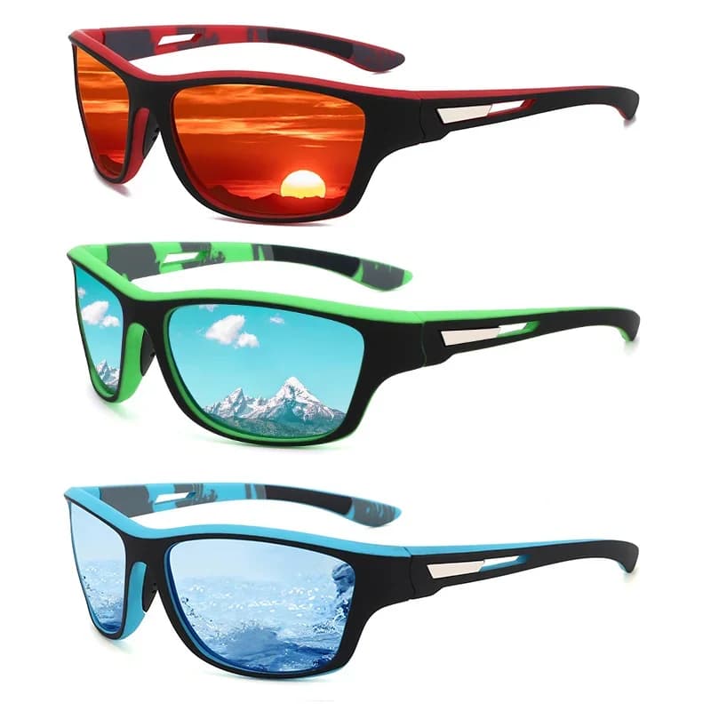 3 occhiali da sole polarizzati unisex per la pesca, utilizzabili anche per equitazione, guida, escursionismo, antiabbagliamento, protezione UV400, lenti TAC, singolo paio, tre paia. Nuovo stile.
