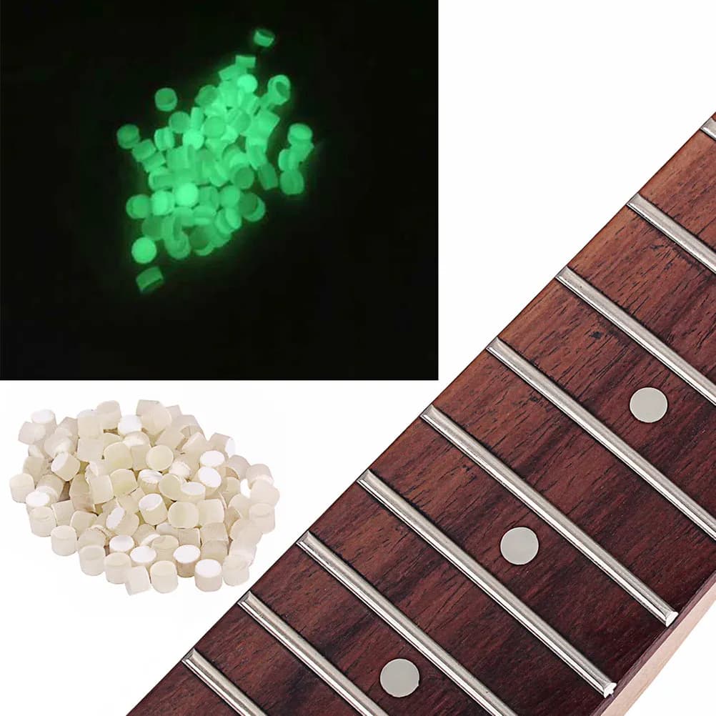 100 Pezzi di Conchiglie Luminose per Tastiera di Chitarra, Mini Inlays da 6mm per Decorazione Tastiera di Chitarra, Ukulele, Mandolino e Banjo