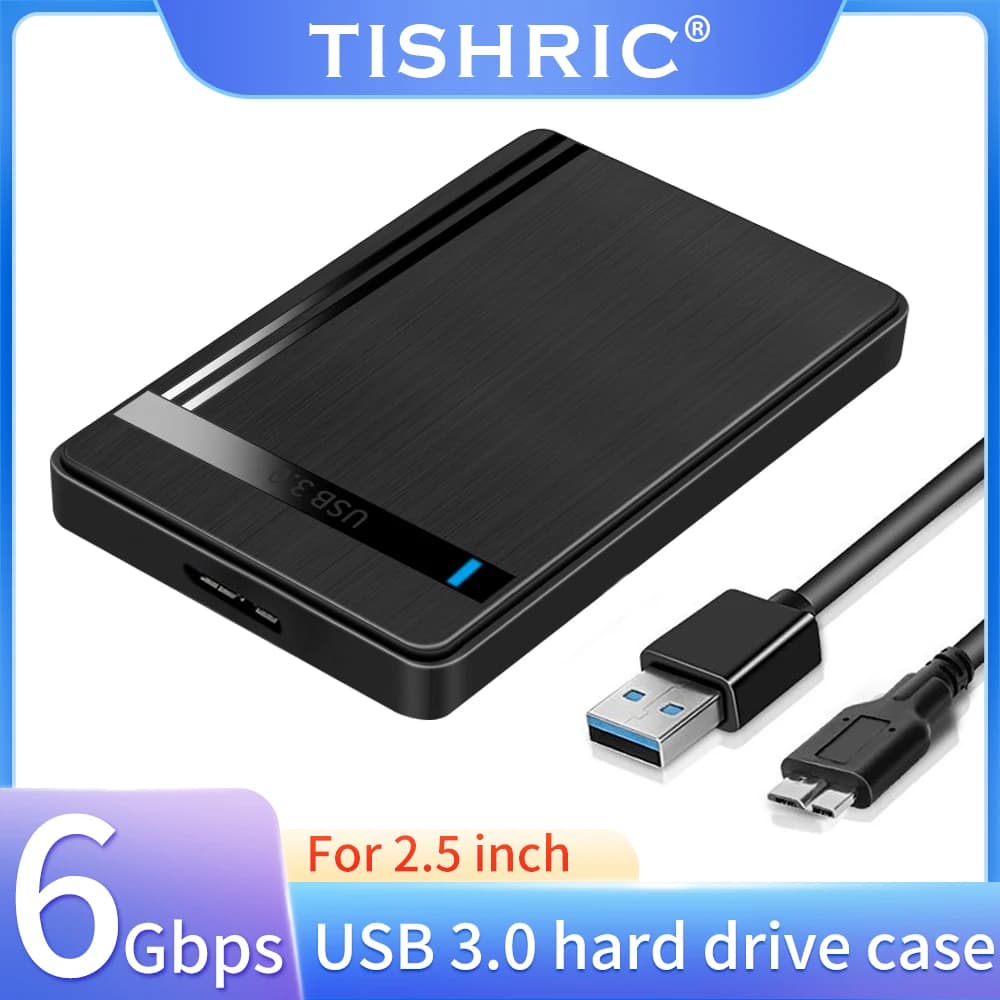 Custodia per HDD TISHRIC Custodia per HDD da SATA a USB 3.0 Custodia per disco rigido da 2,5 pollici Supporto per custodia per HDD esterna mobile da 6 Gbps per PC portatile