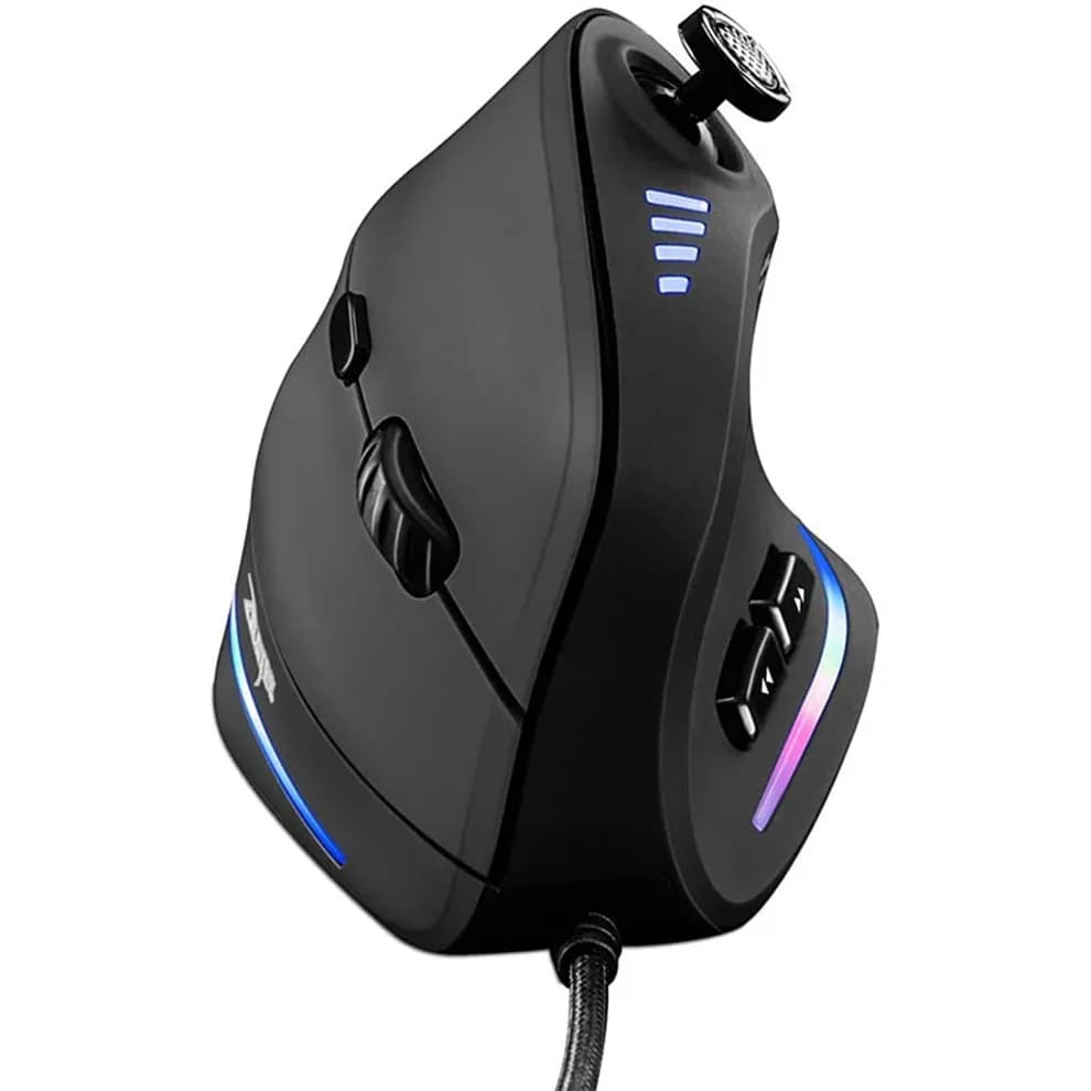 Wired Vertical Play Mouse with Joystick Ergonomic Laptop Mouse Programmable Retroilluminated RGB with 11 keys