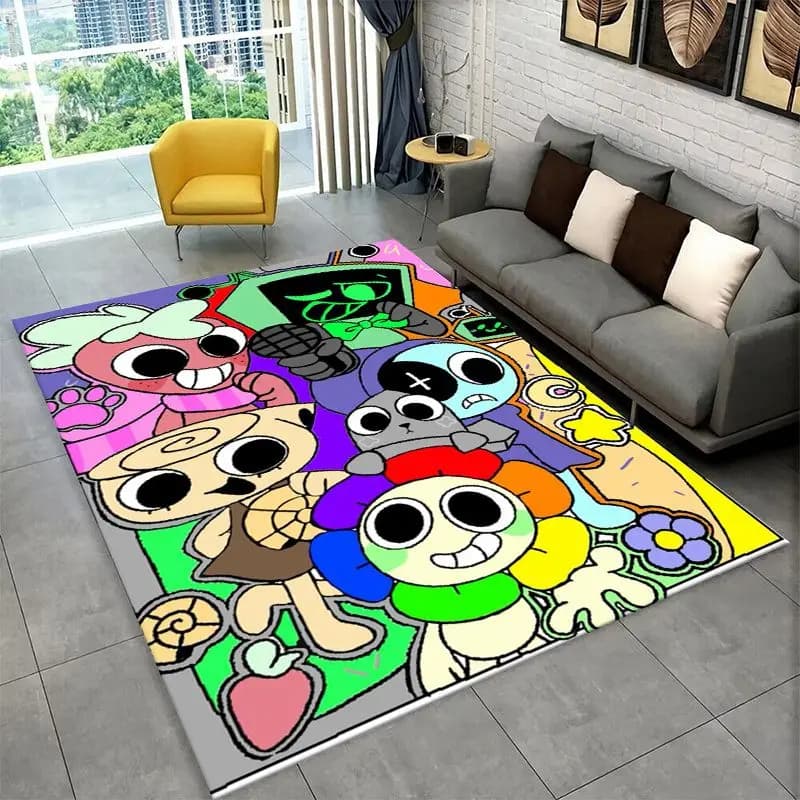 Game Dandy World Cartoon Non-Slip Area Rug for Living Room,Bedroom,Playroom,Soft Carpet Floor Mat Home Decor Rug Room