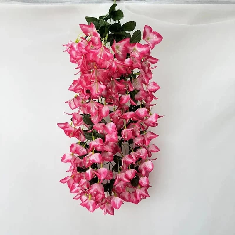 Wedding Pink Flowers Artificial Triangle Plum 88cm Plants Wall Hanging Hall Decoration Simulation Green Plant Silk Flower