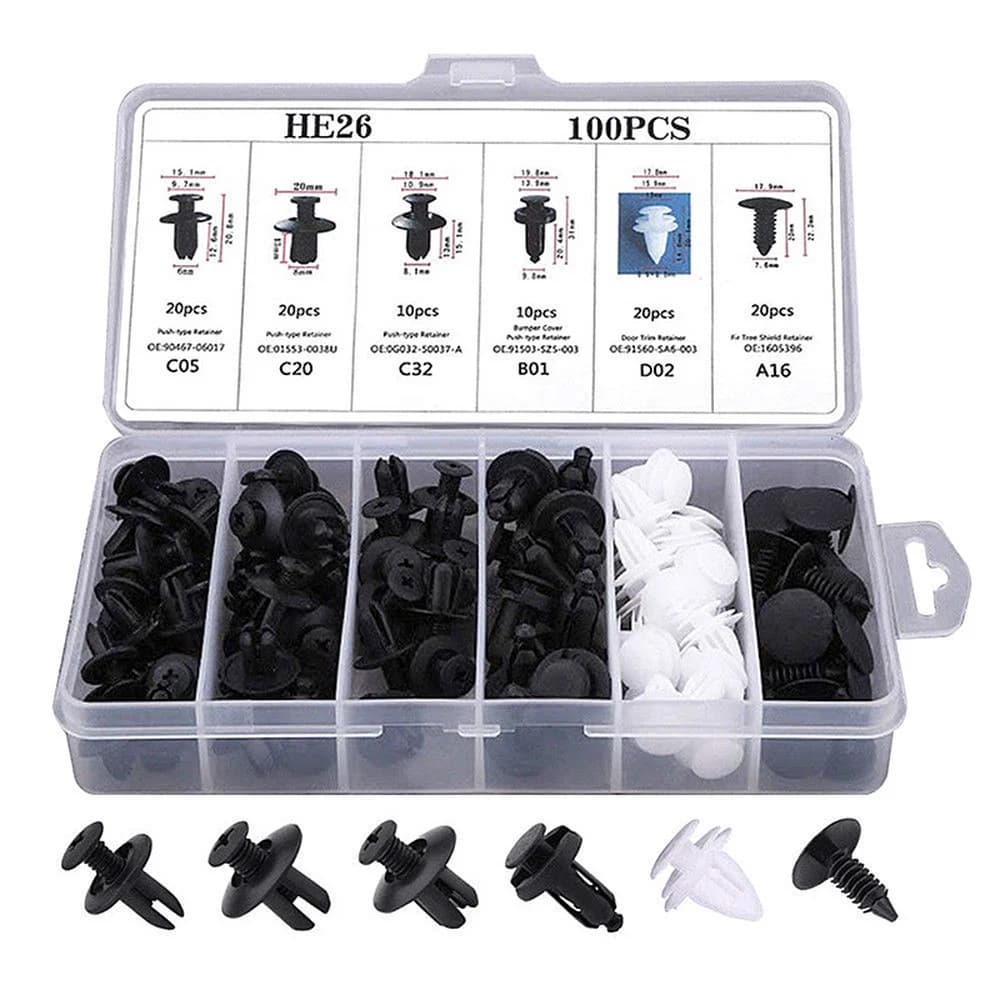 100 pcs Auto Accessories Mixed Auto Clip Push Stop For Nissan X Trail Honda Civic 8th Gen Private Stroller
