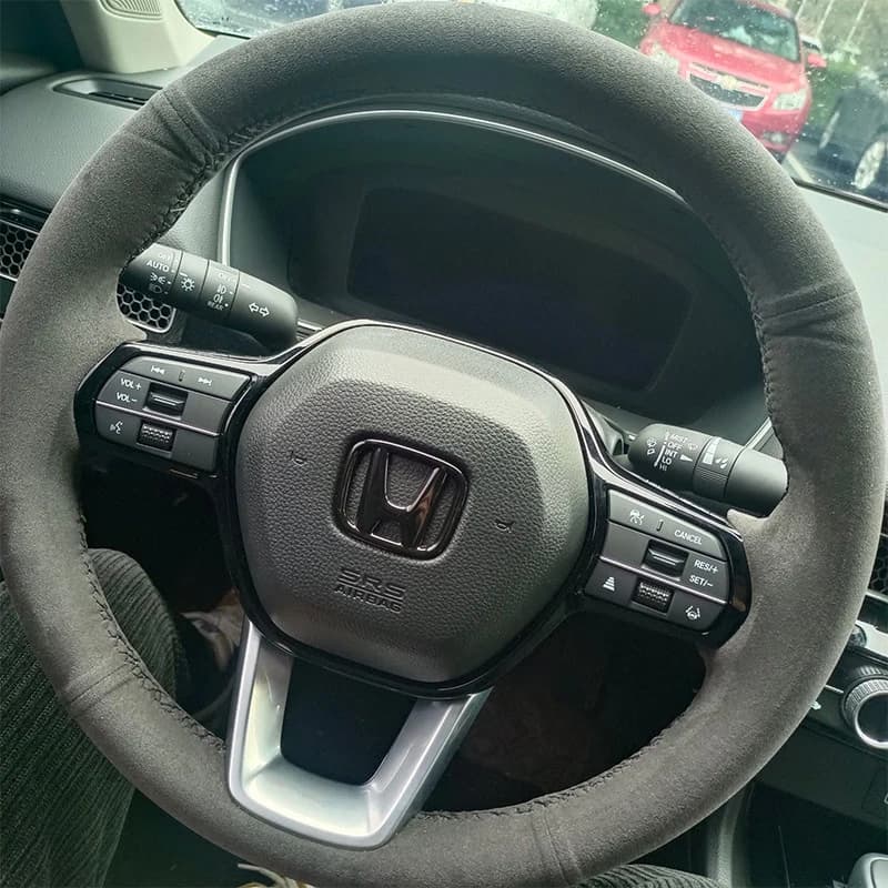 Hand Stitched Suede Car Steering Wheel Cover for Honda Civic Accord 2023-2025 CRV CR-V HRV ZRV 2023-2026 Breeze 2025 Pilot 2023