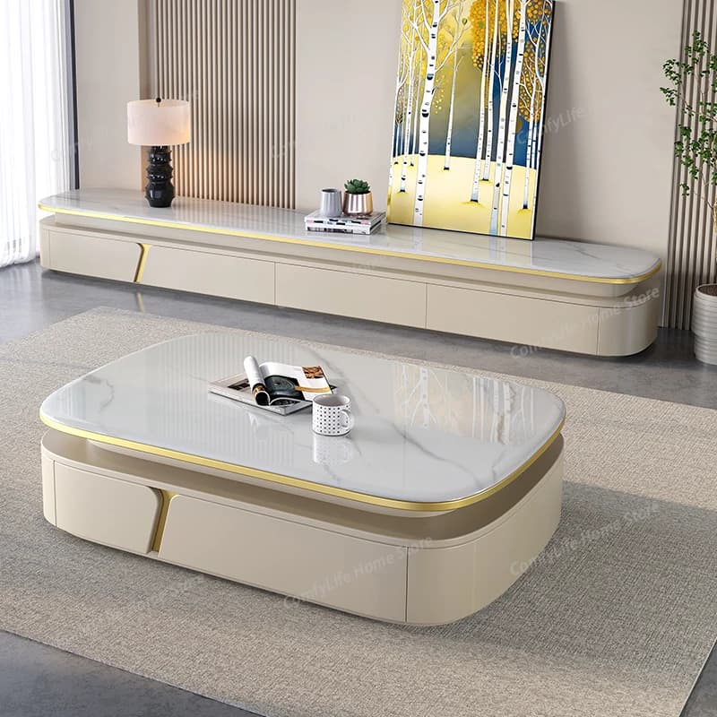 Mobili TV di Lusso Moderni, Tavoli TV Minimalisti in Legno Stile Nordico, Supporti TV Estetici con Spazio di Archiviazione, Arredamento di Tendenza