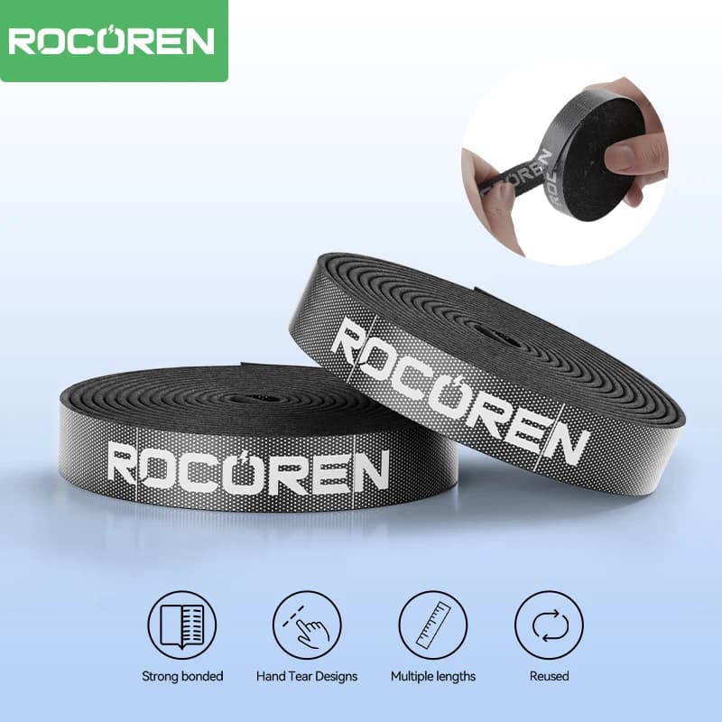Rocoren handle lacing Cable Organizer Winder Ties Mouse Wire auricolare Holder Cord Free Cut Management Phone Cable Tape Protector