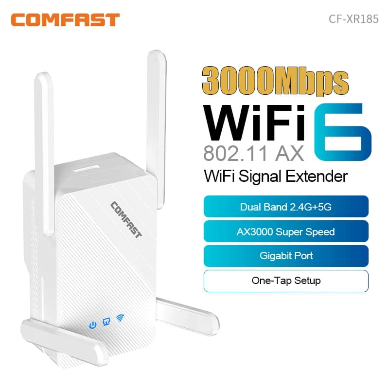 COMFAST Ripetitore wireless WIFI6 dual-band bianco 3000Mbps Extender WI-FI AP Porta di rete Gigabit Router domestico Wifi