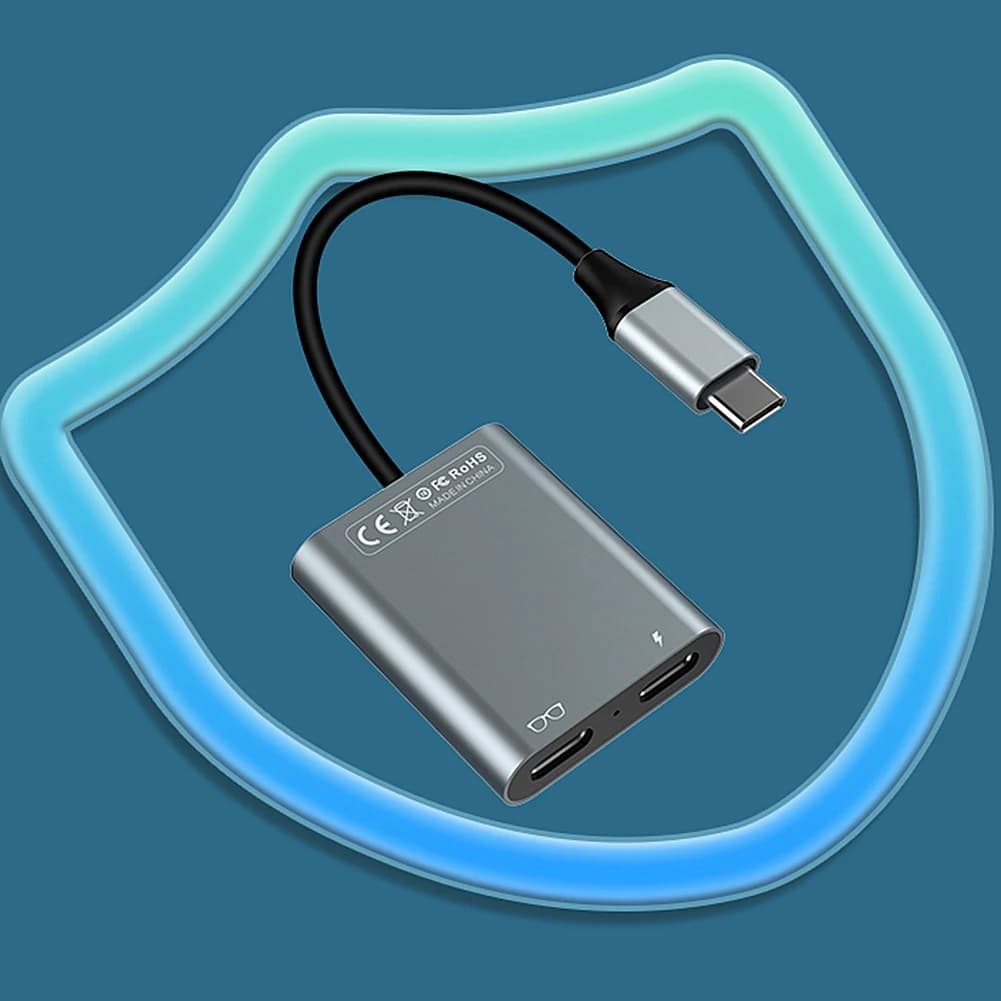 2 in 1 USB C Docking Station PD100W&Data Transfer USB C Dock 10Gbps USB C Dongle Type-c Adapter for AR Glasses/Laptop PC