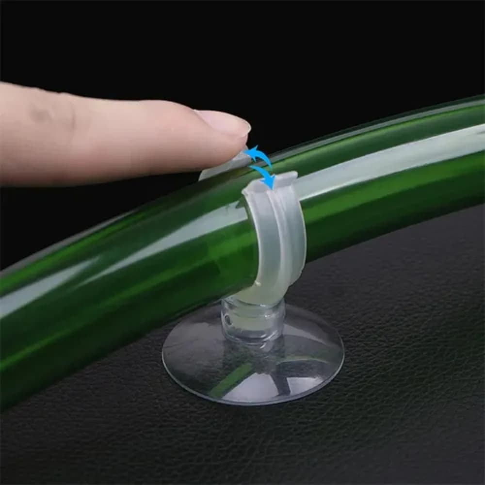 10 Pezzi Ventose Morbide in PVC Trasparente con Gancio per Acquario, Ventosa Multiuso per Vasche dei Pesci, Forte Adesione, Morsetto per Tubo dell'Aria
