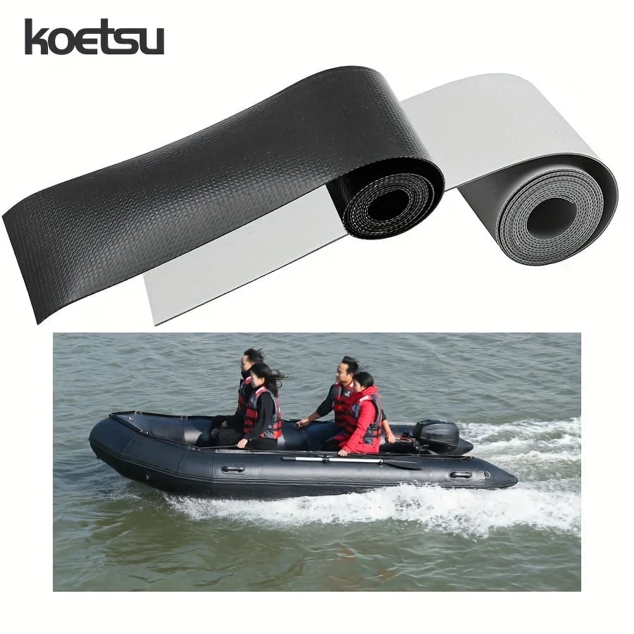 KOETSU Rete centrale in PVC bifacciale 0,7 mm 2" x 3,94" Toppa per riparazione kayak, paddle board gommone e toppa per riparazione gommone