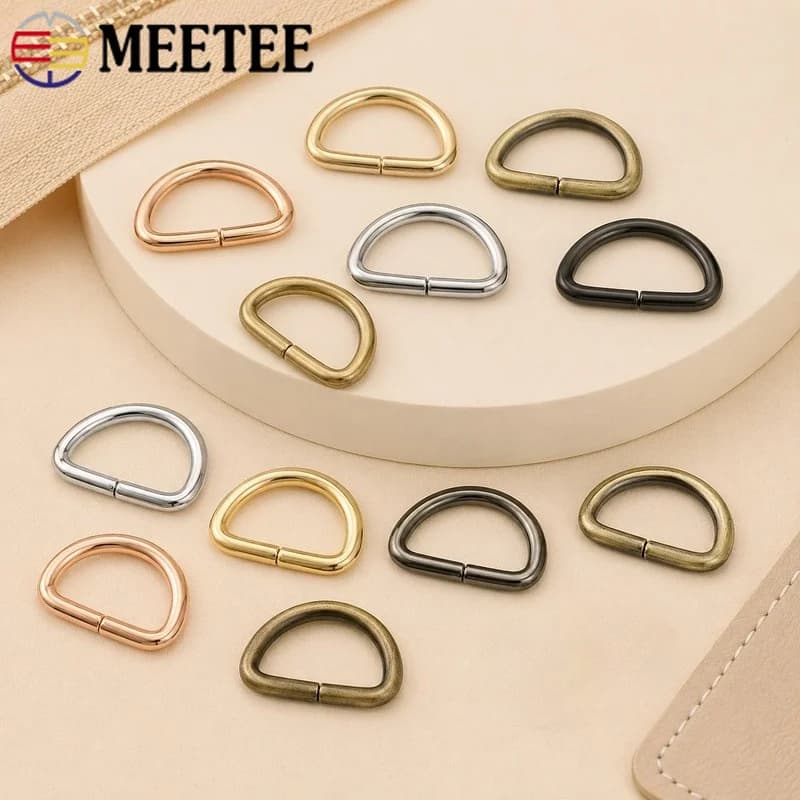 100-500 Pezzi Anelli a D in Metallo da 10/13mm, Fibbie per Cinghie Borsa, Ganci per Zaino, Regolatori per Cinture, Portachiavi, Accessori Fai da Te, Componenti per Artigianato